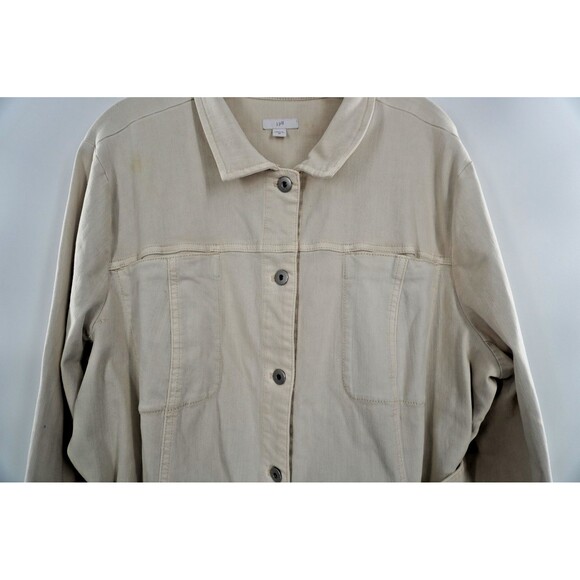 J. Jill Chino Women's Journey Trench Jacket Stylish, Lightweight Beige Size 2X - Picture 4 of 12
